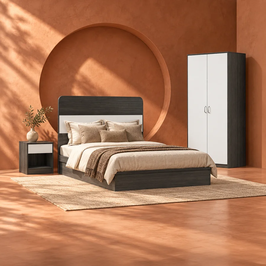 BNF Bedroom Set 2D Oak (3 PCs)