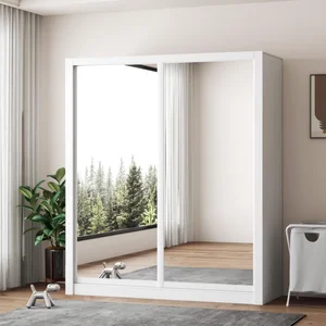 RIFA Full Mirror Sliding 2 Door Wardrobe 