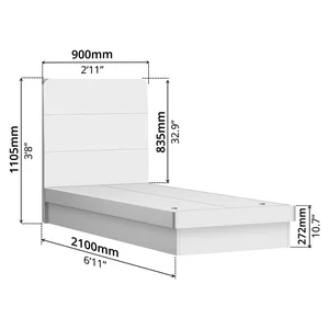BNF Bedroom Set 2D Single White (3 PCs) 12