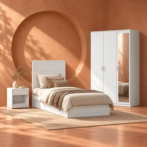 BNF Bedroom Set 3D Single White (3 PCs)  1