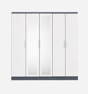 ORC 5 Door Wardrobe Grey-white With Mirror 2