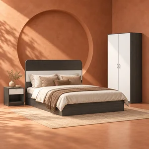 BNF Bedroom Set 2D Queen Oak (3 PCs) 1