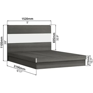 BNF Bedroom Set 2D Queen Oak (3 PCs) 12