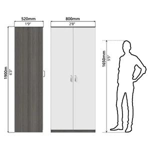 BNF Bedroom Set 2D Single Oak (3 PCs) 7