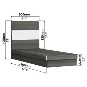 BNF Bedroom Set 2D Single Oak (3 PCs) 12