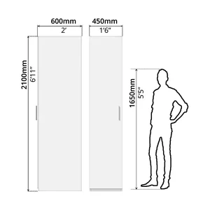 ZBOM Single Door Wardrobe (Left Modular) 11